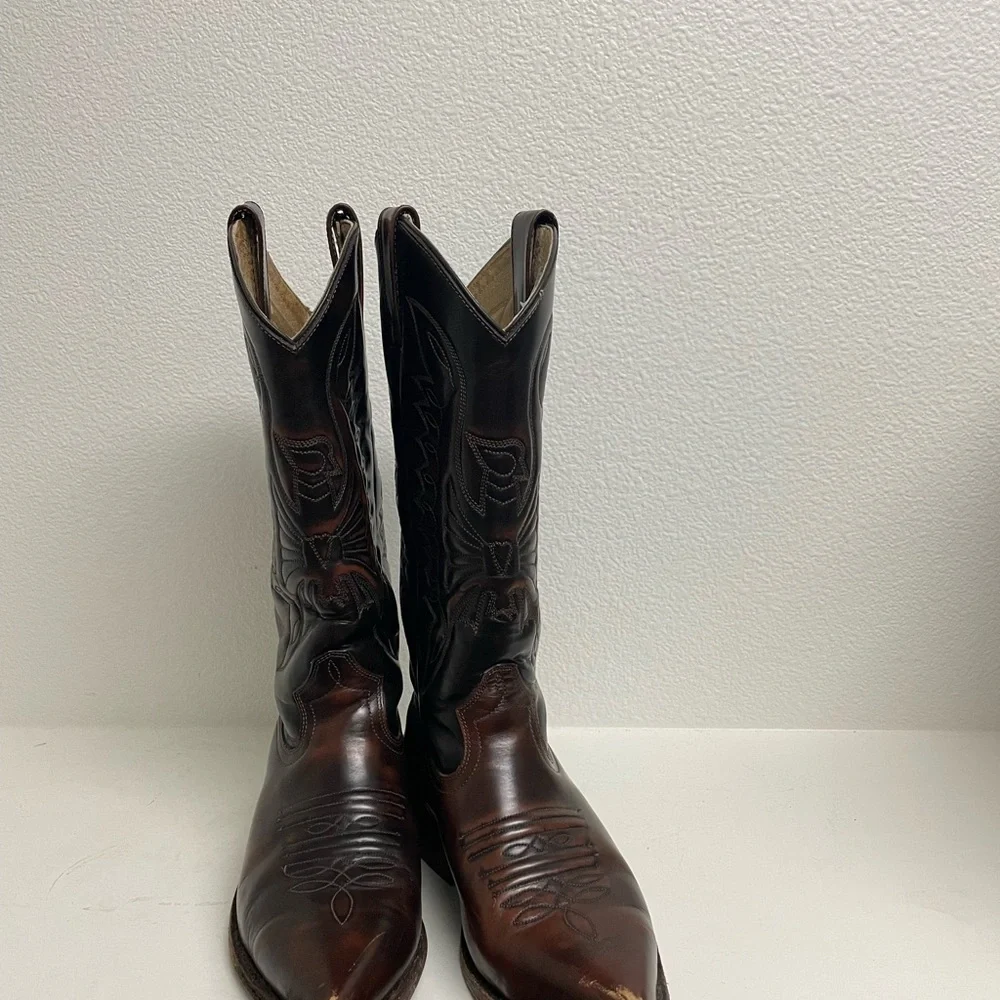 Buffalo David Bitton Brown Leather Western Cowboy Boots - Picture 4 of 16
